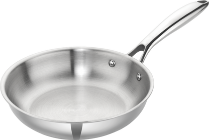 Denote Triply Stainless-Steel Fry Pan With Stainless Steel Lid