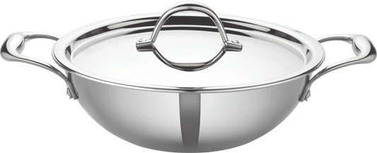 Denote Triply Stainless-Steel Kadai with Stainless Steel lid