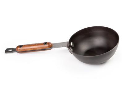 Denote Carbon Steel (Iron) Tadka Pan & Wooden Handle