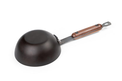 Denote Carbon Steel (Iron) Tadka Pan & Wooden Handle